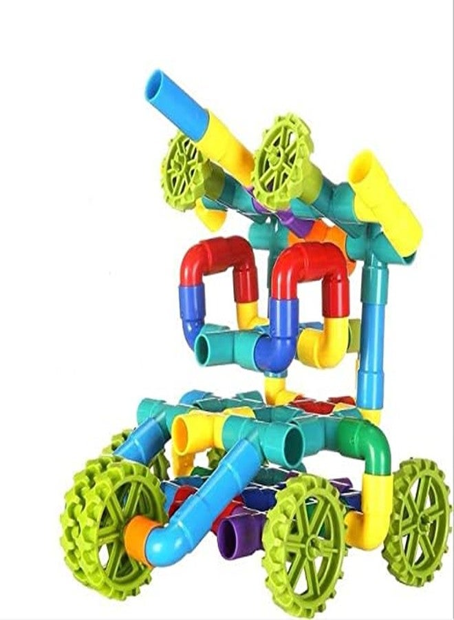 PULSBERY Non-Toxic Pipe Shape Building Block Set for Kids 2 3 4 5 6 7 8 9 Year Kids Boys & Girls (Pipe Block Toy) Multicolor(85 pieces) - Image 1